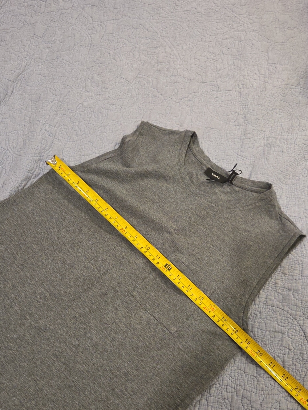 Theory Muscle T-Shirt Dress Melange Grey Size L NWT $190 - Picture 7 of 9